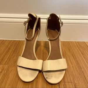 Joie Cream Leather Heeled Sandal